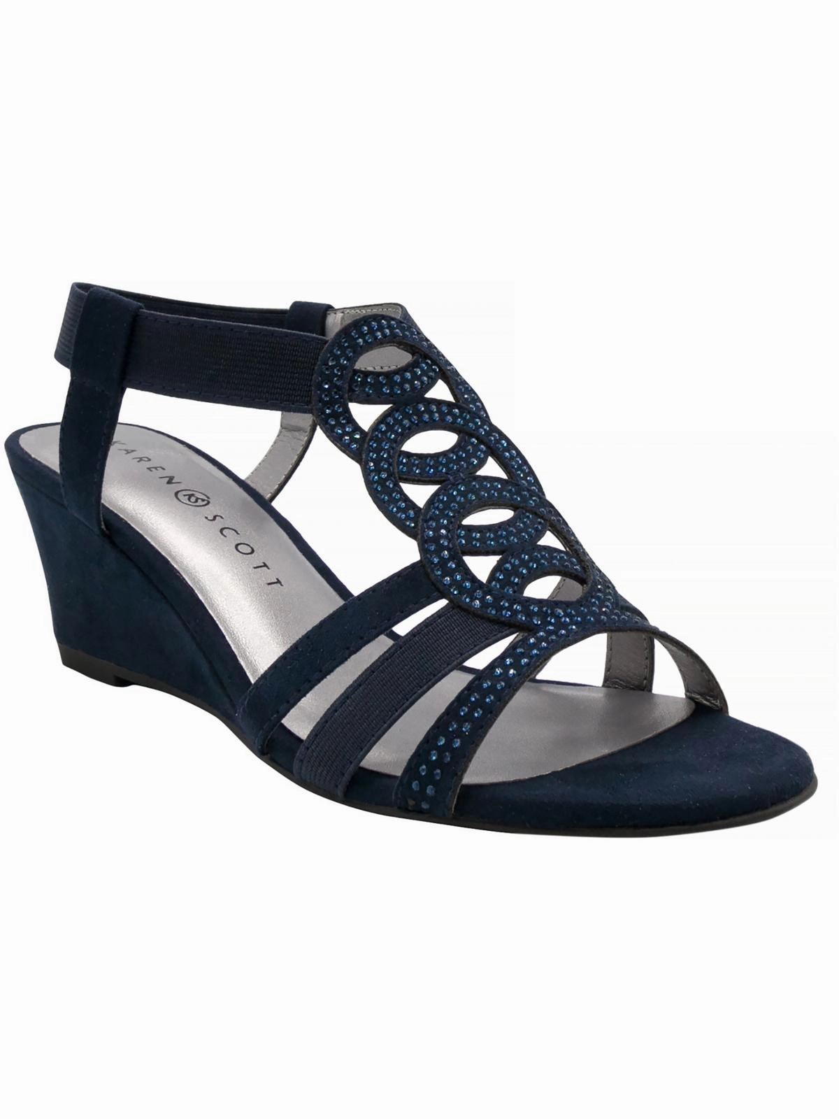 Womens Faux Suede Slingback Wedge Sandals