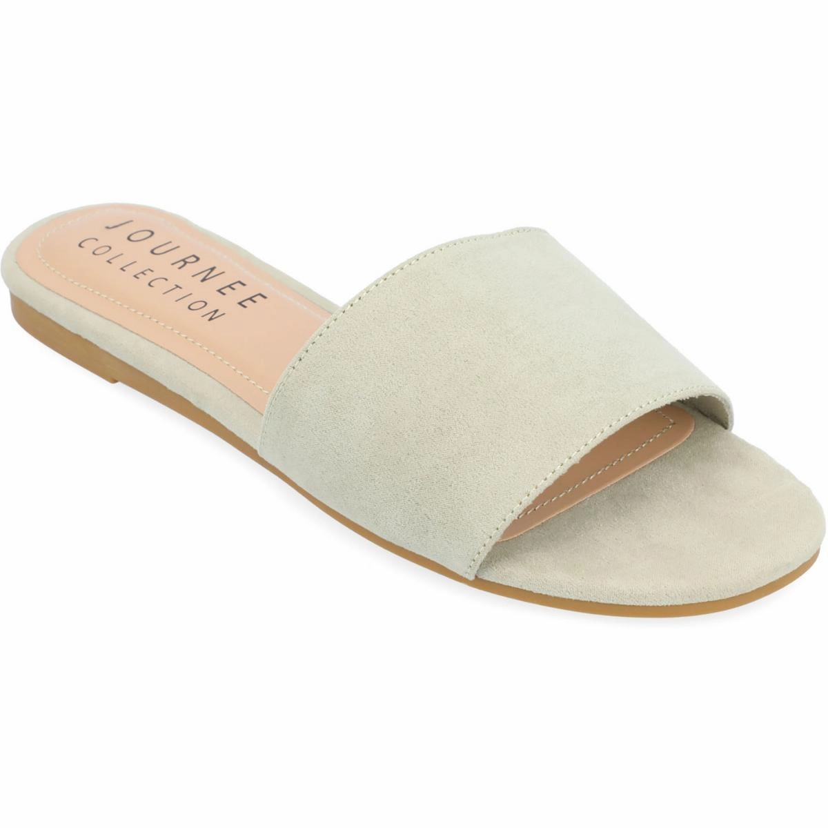 Womens Faux Suede Slip On Slide Sandals