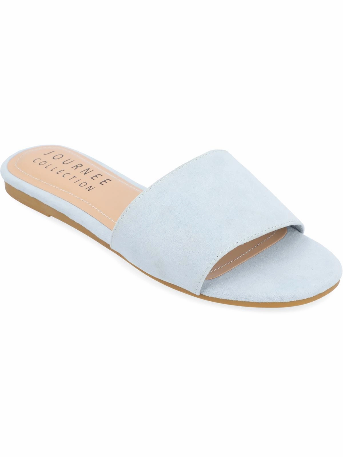 Womens Faux Suede Slip On Slide Sandals