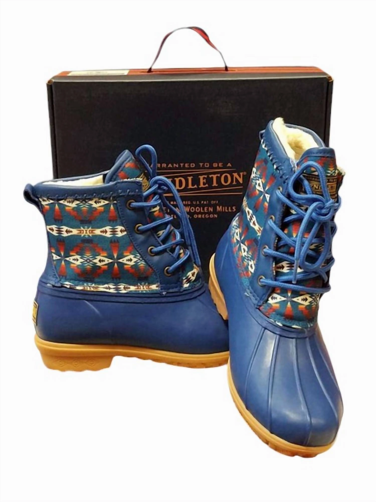 WomenS Heritage Tucson Print Duck Short Fashion Boots In Navy