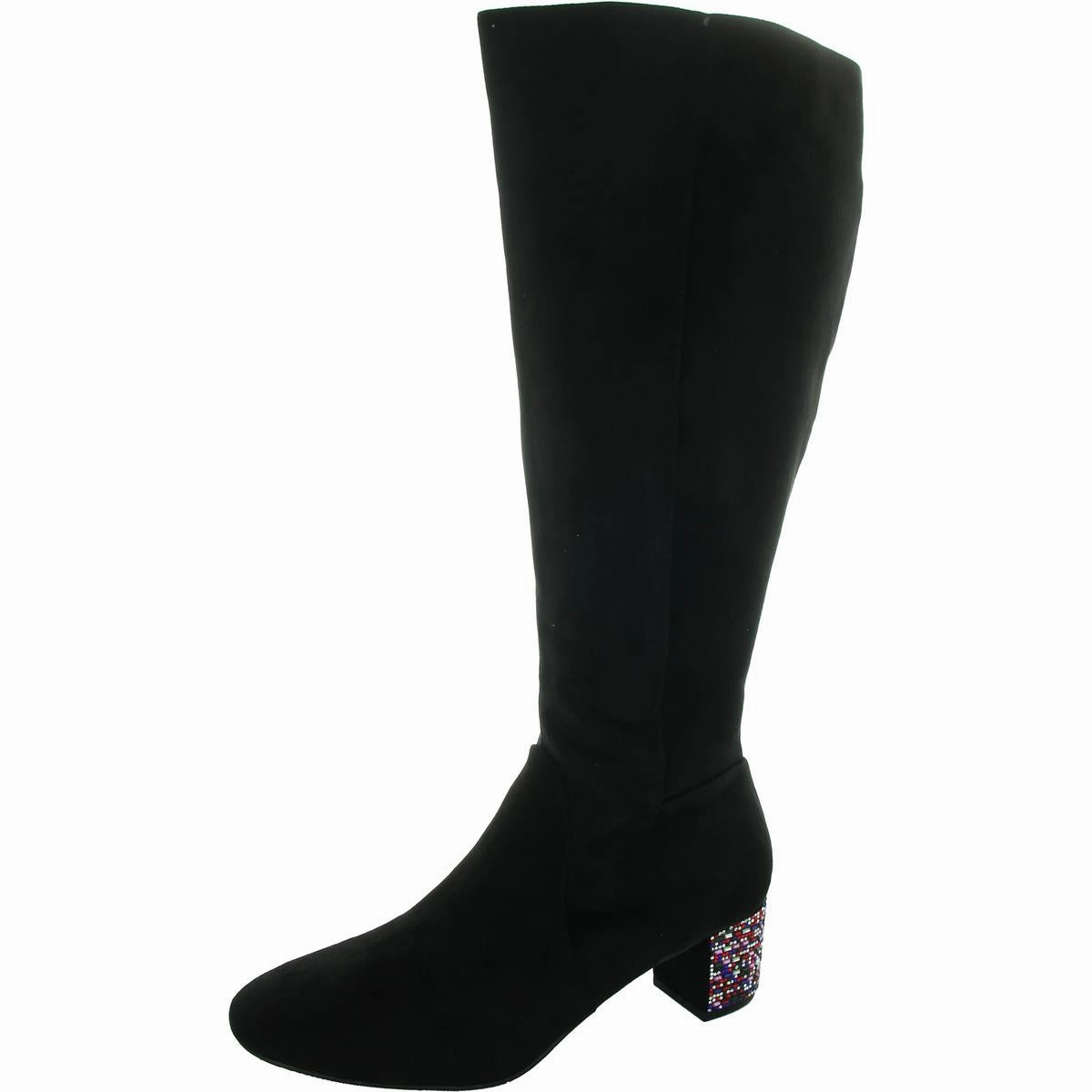 Womens Houndstooth Knee-High Boots