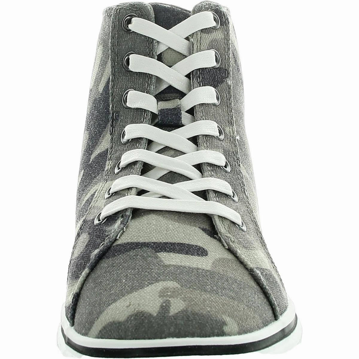 Womens Lace-Up Canvas High-Top Sneakers