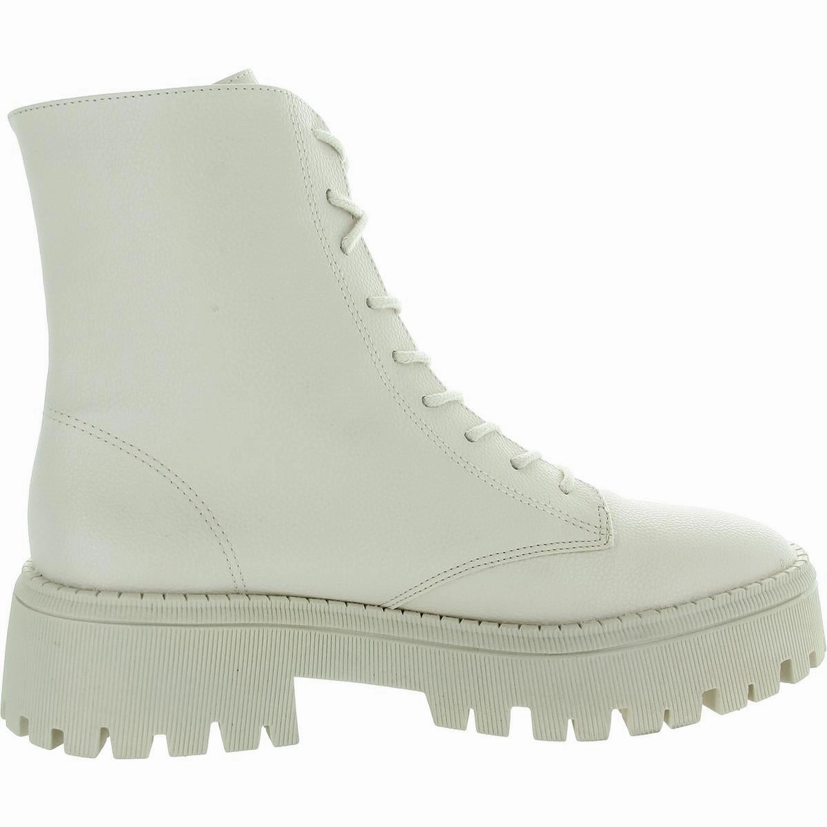 Womens Lace-Up Faux Leather Combat & Lace-Up Boots