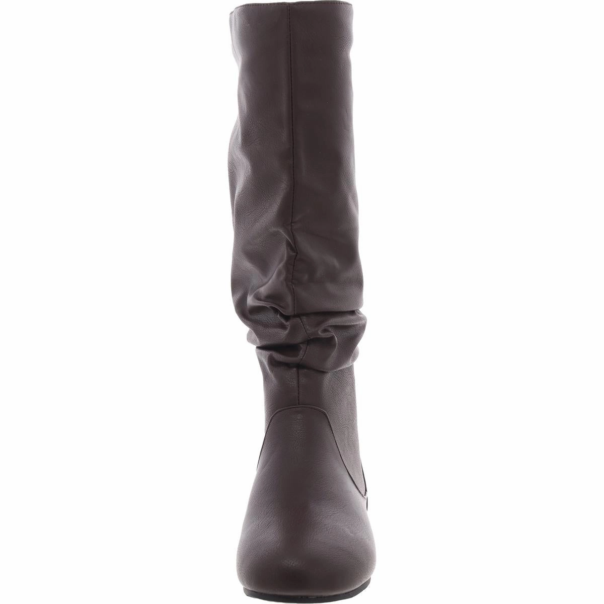 Womens Laceless Faux Leather Knee-High Boots