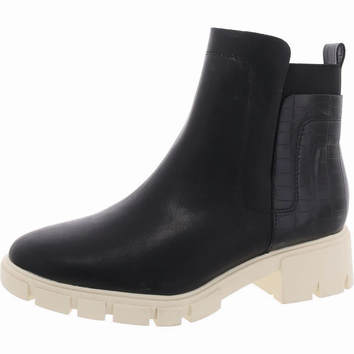 Womens Laser-Cut Faux Leather Chelsea Boots