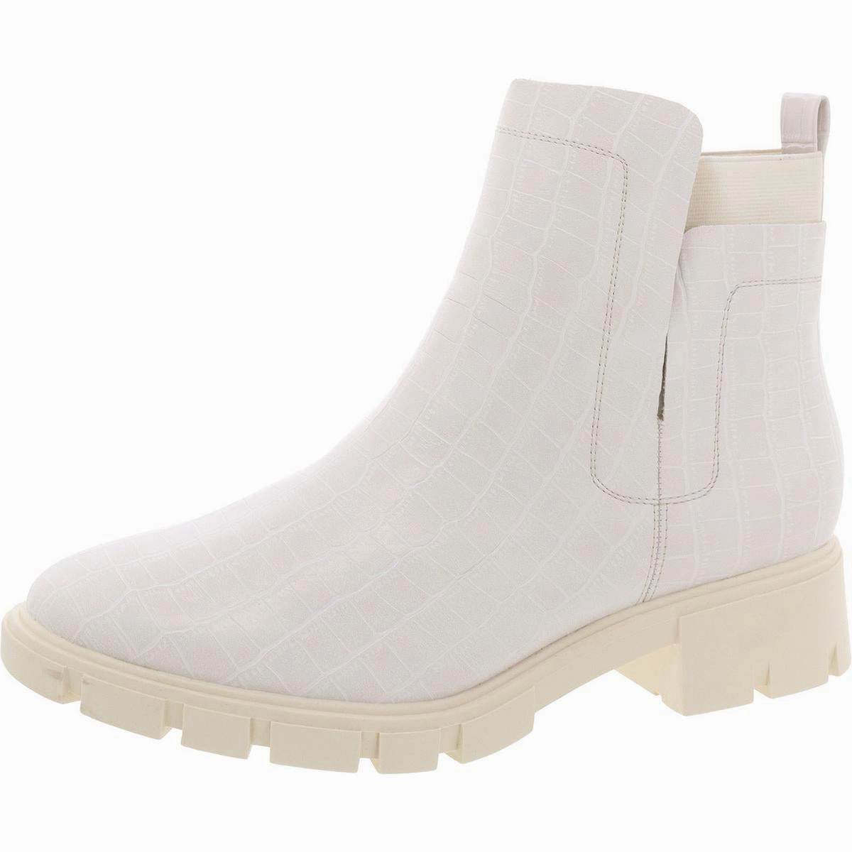 Womens Laser-Cut Faux Leather Chelsea Boots