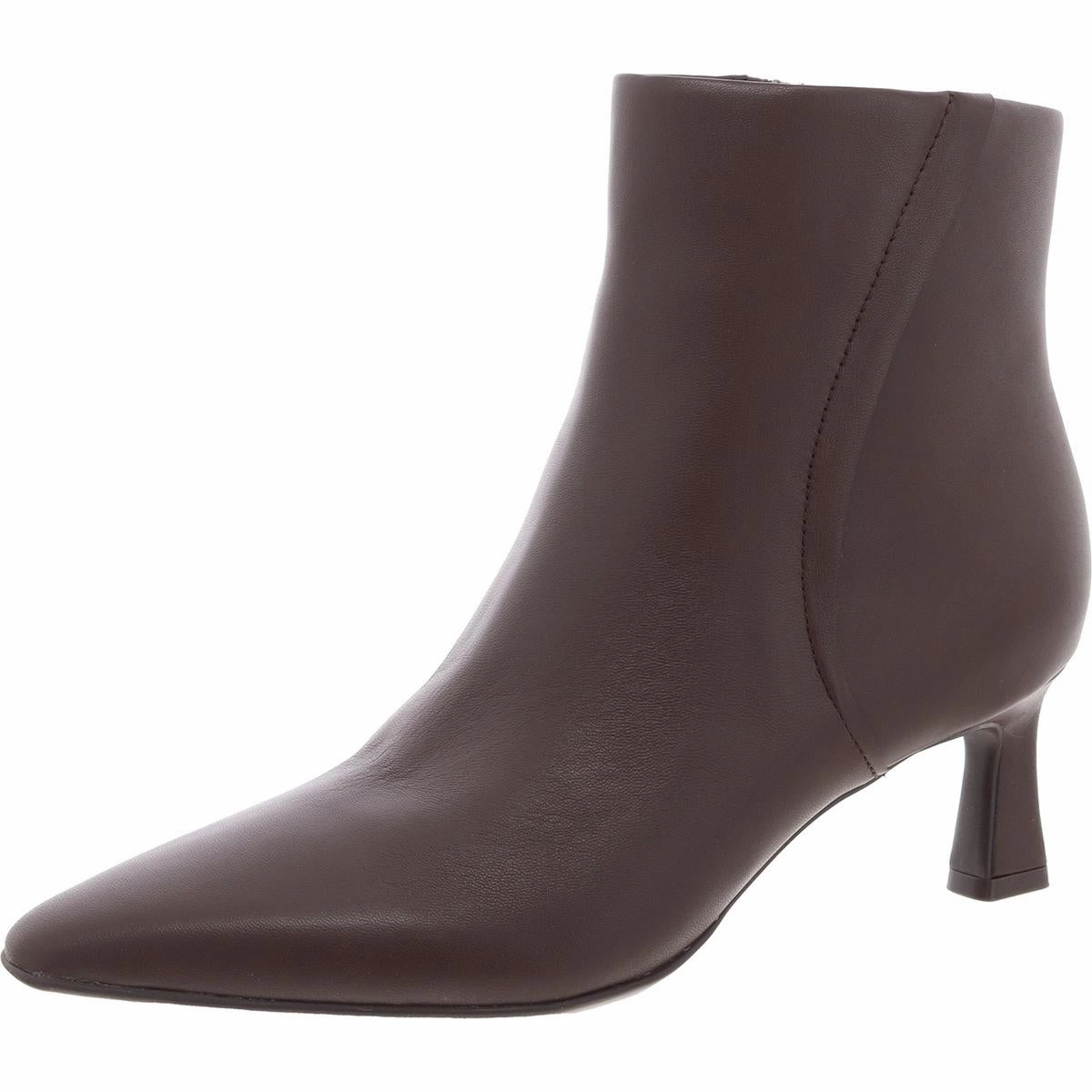 Womens Leather Pointed Toe Booties