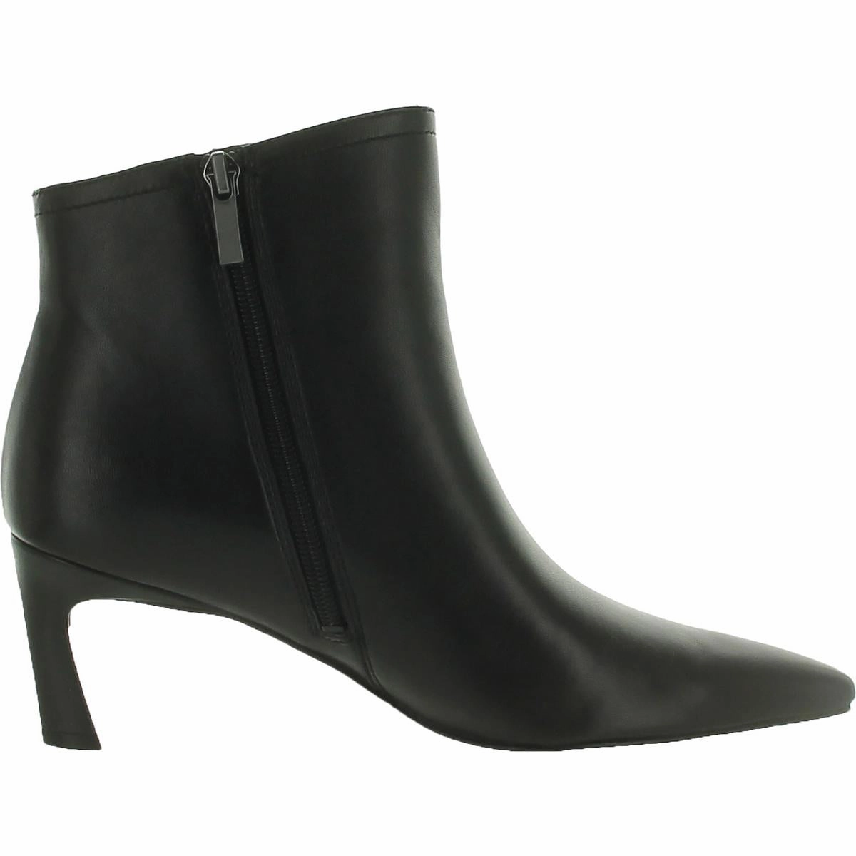 Womens Leather Pointed Toe Booties