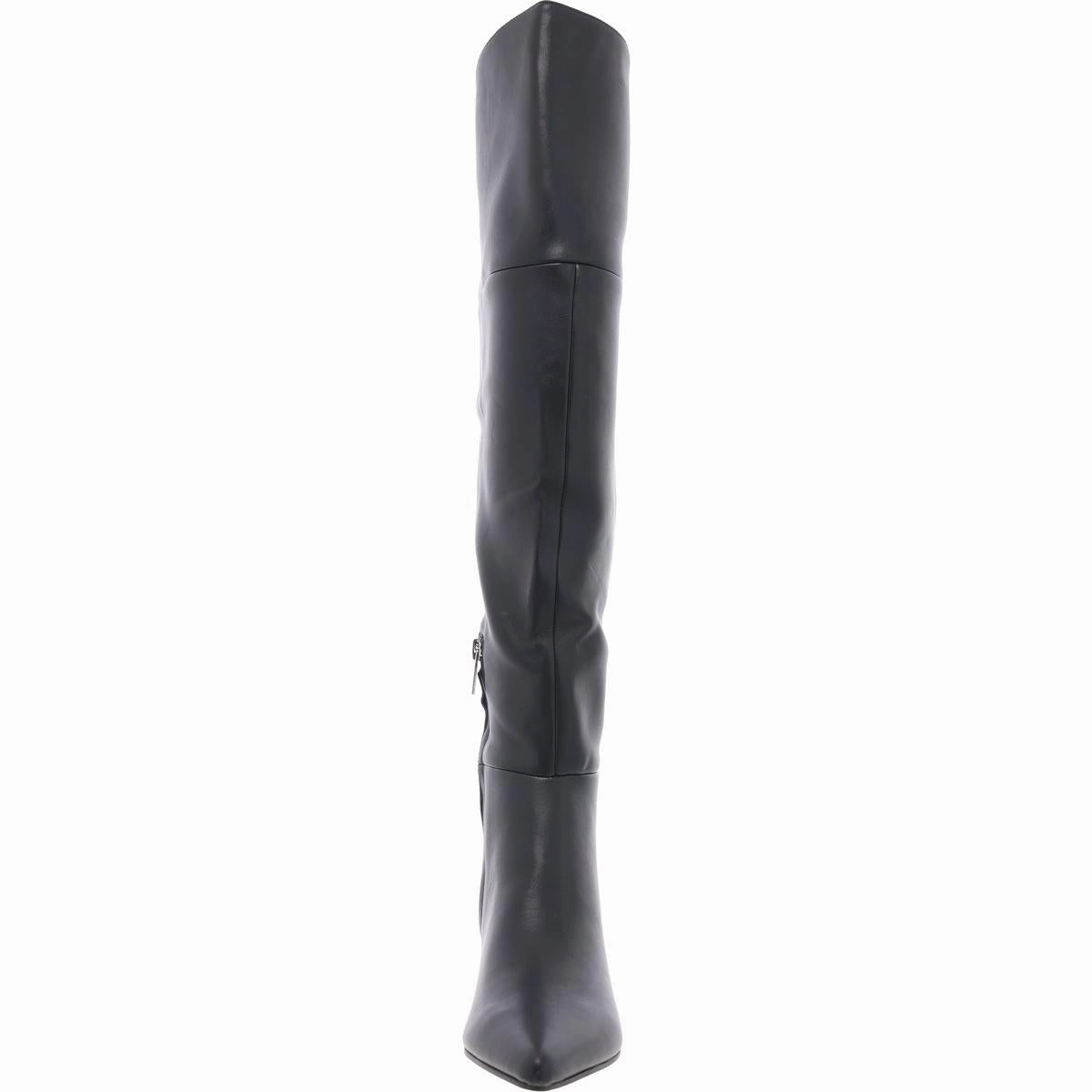 Womens Padded Insole Faux Leather Over-The-Knee Boots