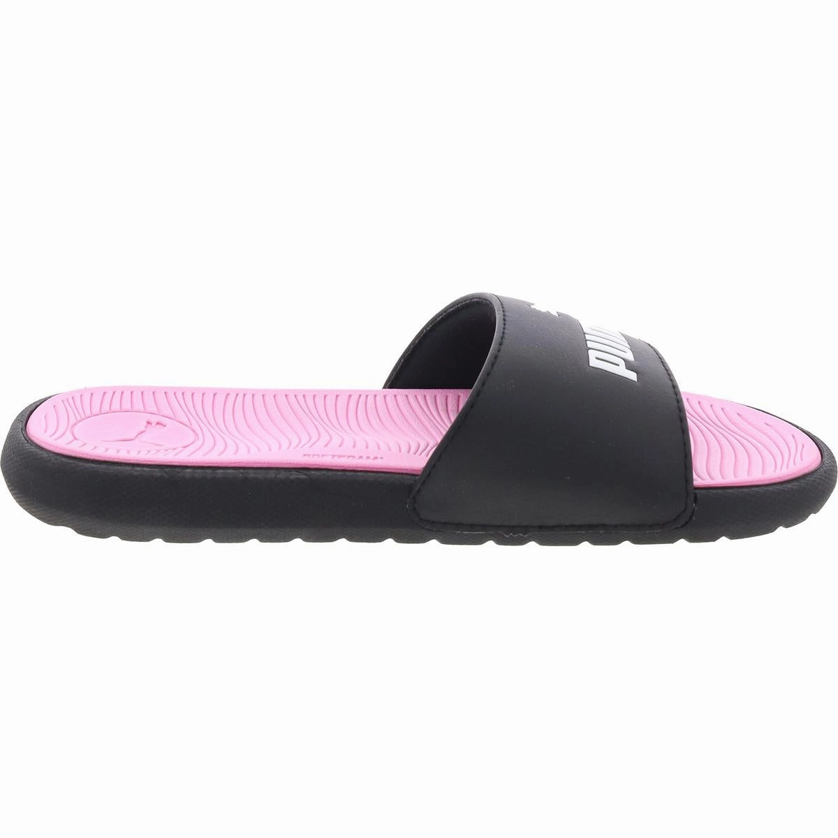 Womens Padded Insole Faux Leather Slide Sandals