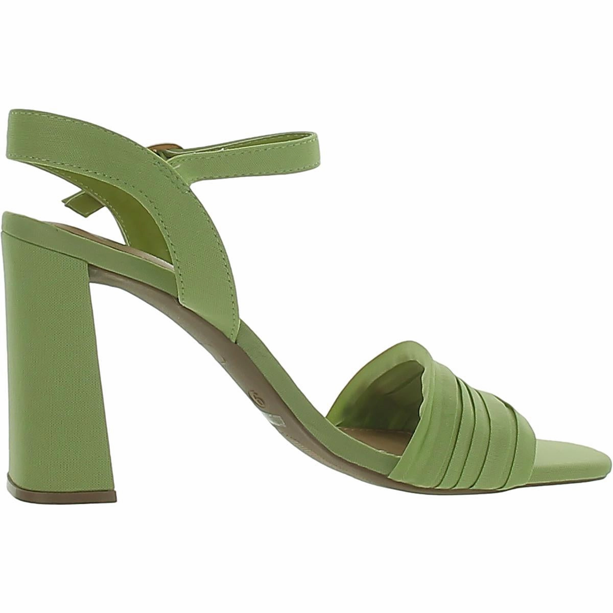 Womens Satin Ankle strap Block Heel