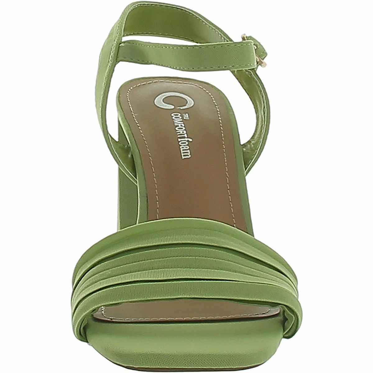 Womens Satin Ankle strap Block Heel