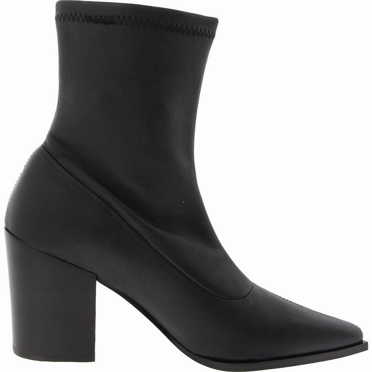 Womens Solid Leather Ankle Boots
