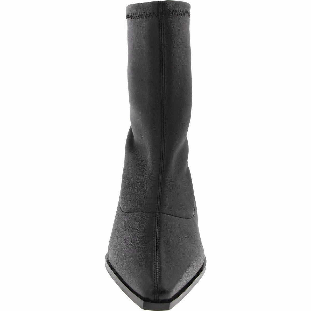 Womens Solid Leather Ankle Boots