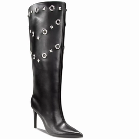 Womens Studded Faux Leather Knee-High Boots Comfortable Womens Boots low price
