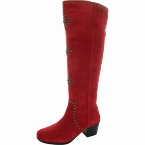 Womens Studded Leather Knee-High Boots Womens Fashion Boots outlet store