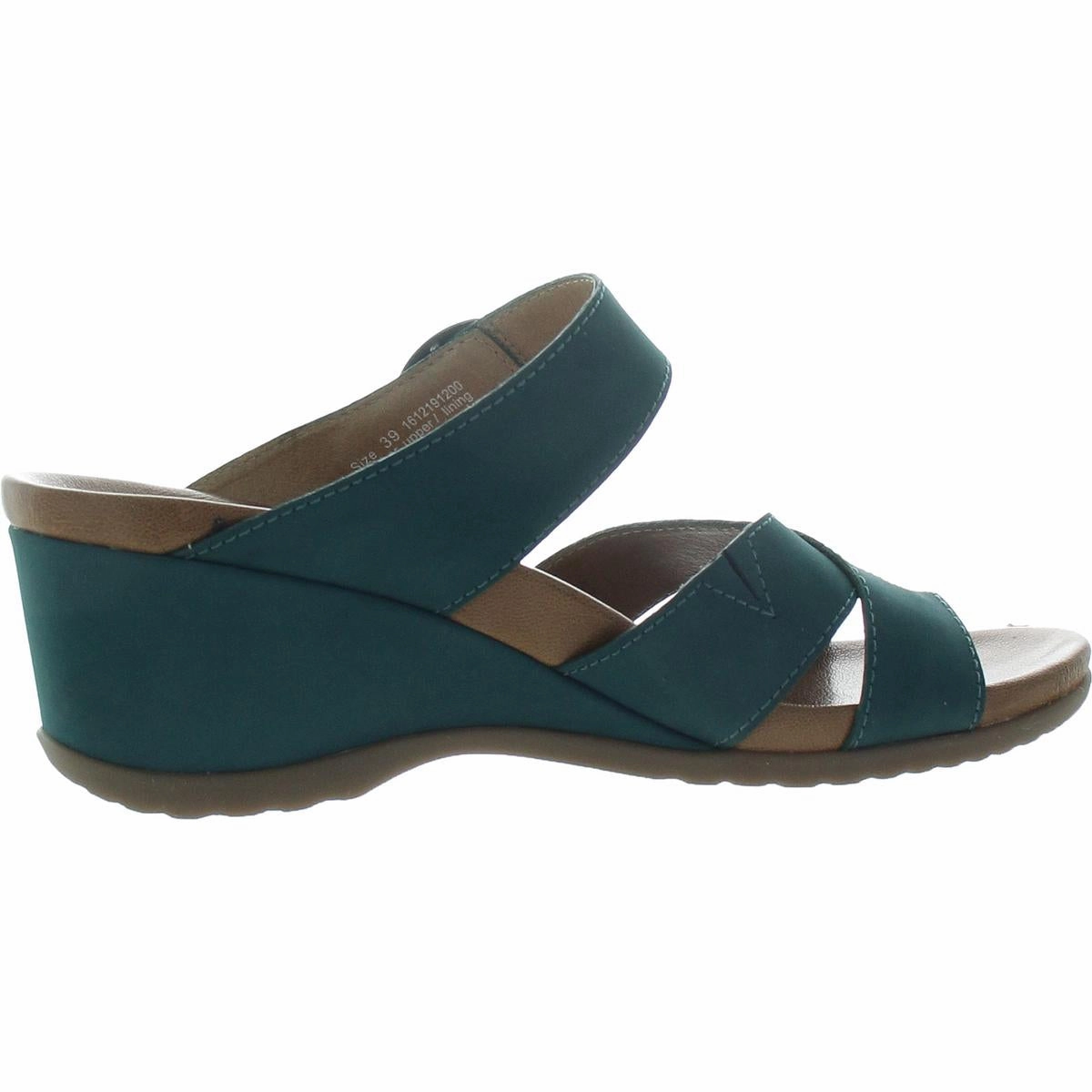 Womens Toe Loop Leather Wedge Sandals