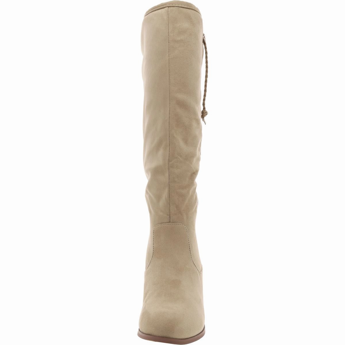 Womens Wide Calf Faux Suede Mid-Calf Boots