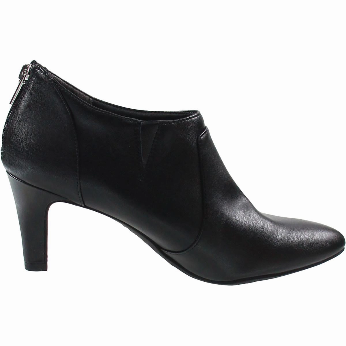 Womens Zipper Faux Leather Ankle Boots