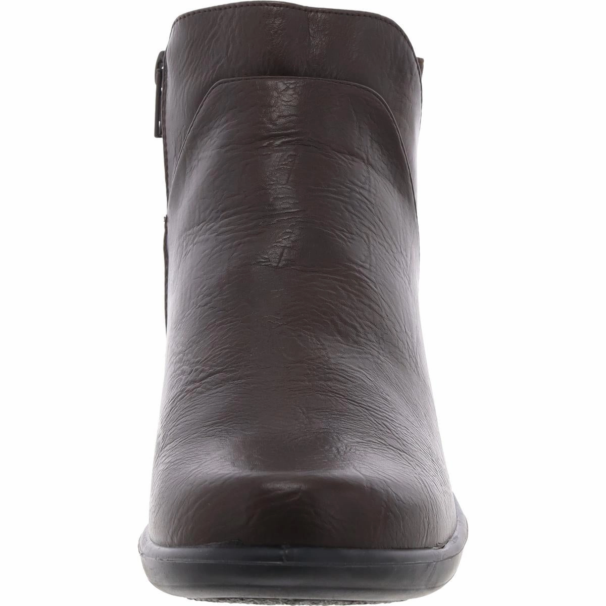 Womens Zipper Faux Leather Booties