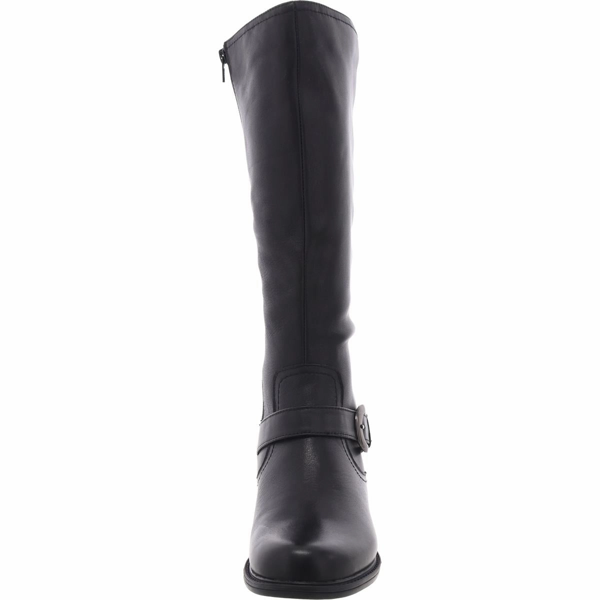 Womens Zipper Faux Leather Knee-High Boots