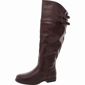 Womens Zipper Faux Leather Knee-High Boots Cheap Womens Boots for winter