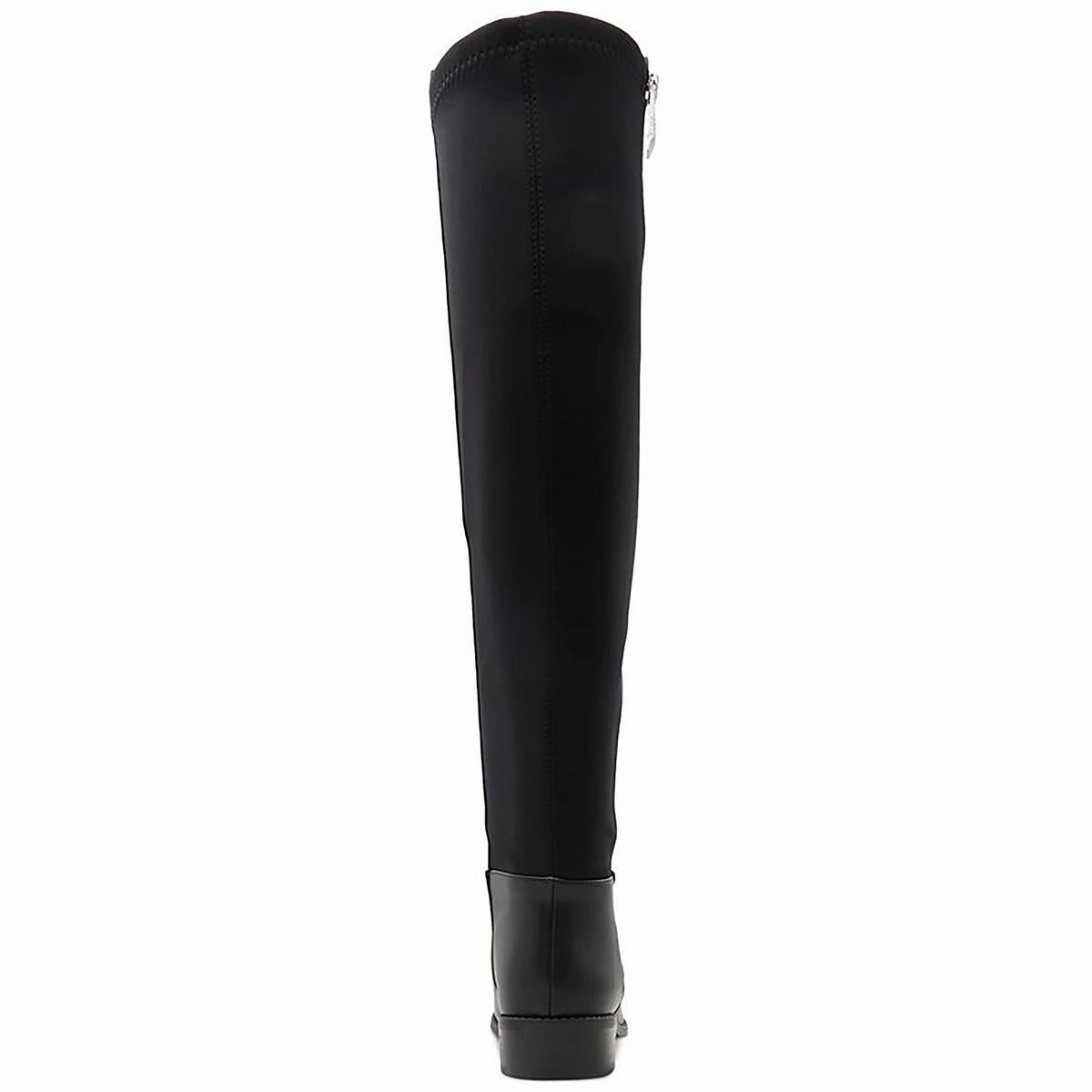 Womens Zipper Faux Leather Knee-High Boots