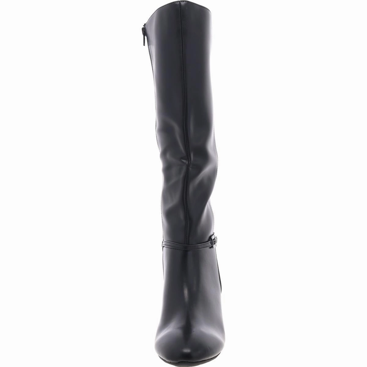 Womens Zipper Faux Leather Mid-Calf Boots