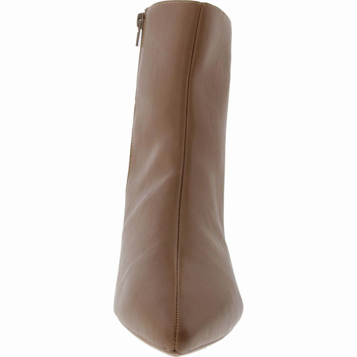Womens Zipper Faux Leather Mid-Calf Boots