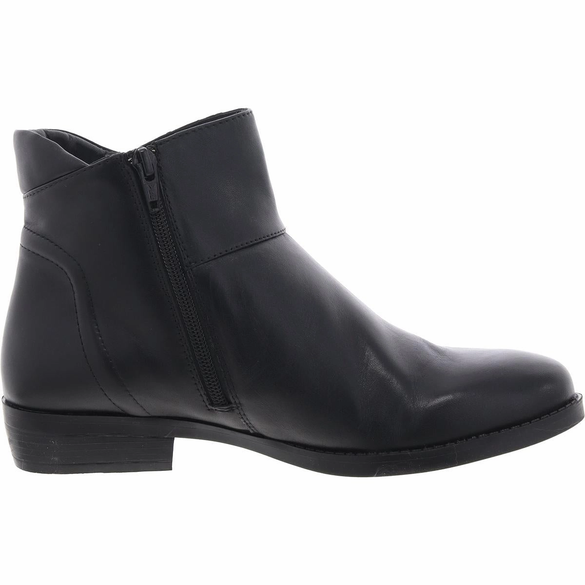 Womens Zipper Leather Booties