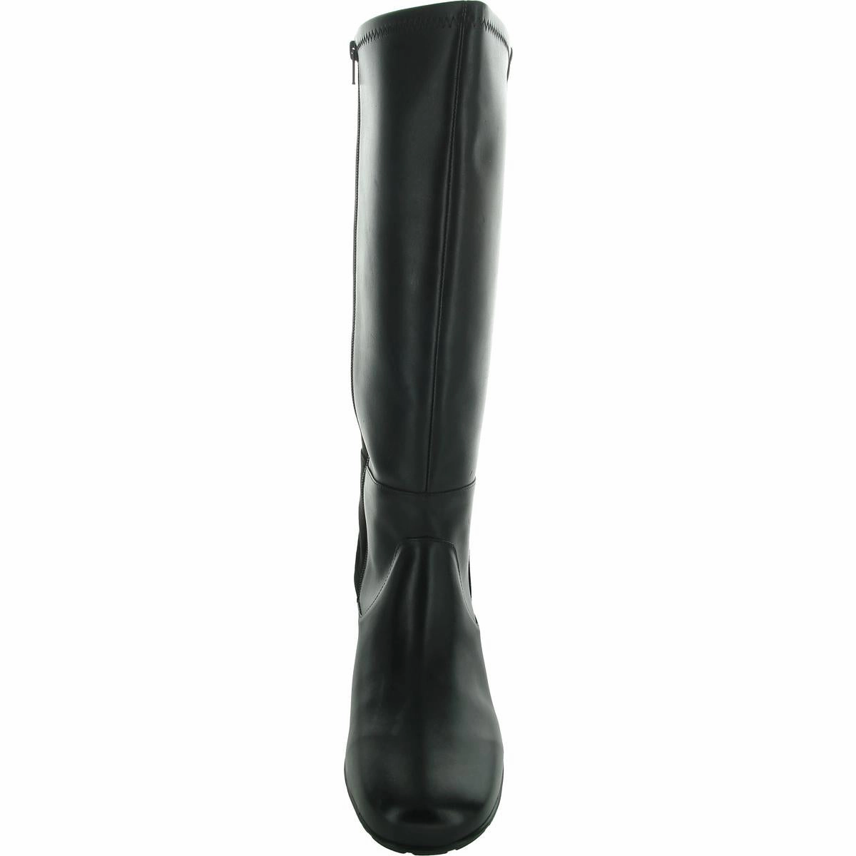 Womens Zipper Leather Mid-Calf Boots