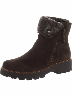 WYOMING Womens Leather Lugged Sole Winter & Snow Boots Discount Boots for Women
