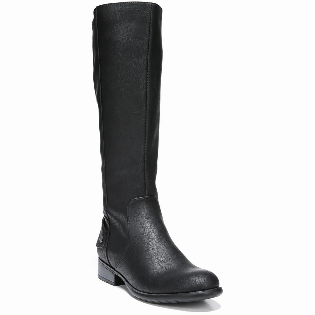 Xandy Womens Faux Leather Wide Calf Riding Boots