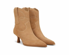 Yolanda Kitten Heel Boot In Golden Carmel Womens Boot Deals Today