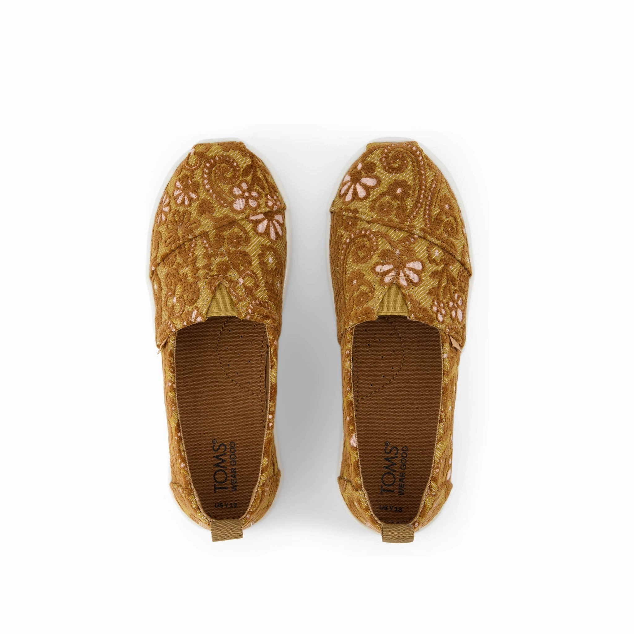 Youth Alpargata Golden Honey Floral Brocade Kids Shoe