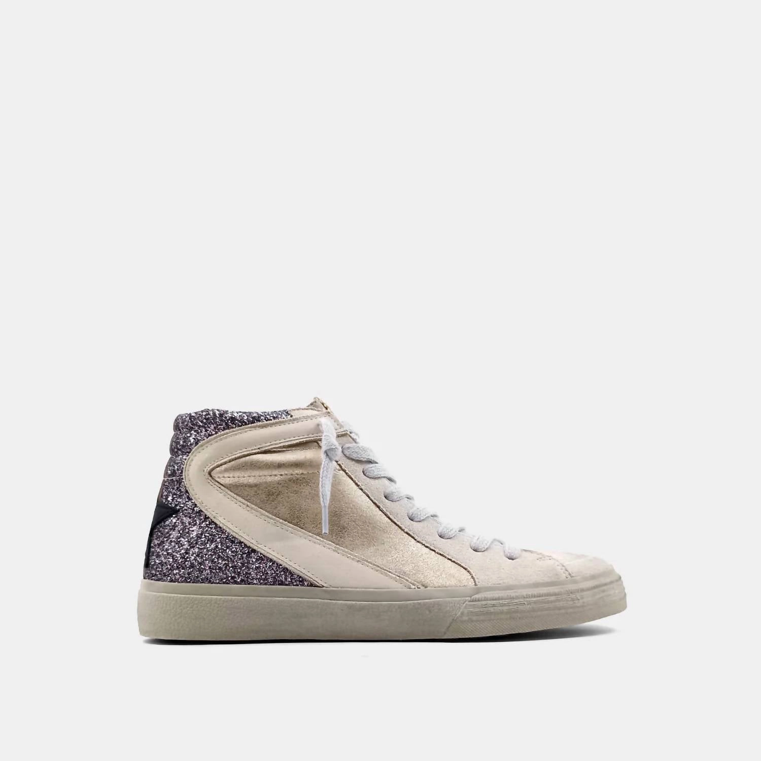 Youth Roxanne High Top Sneaker In Pewter Glitter