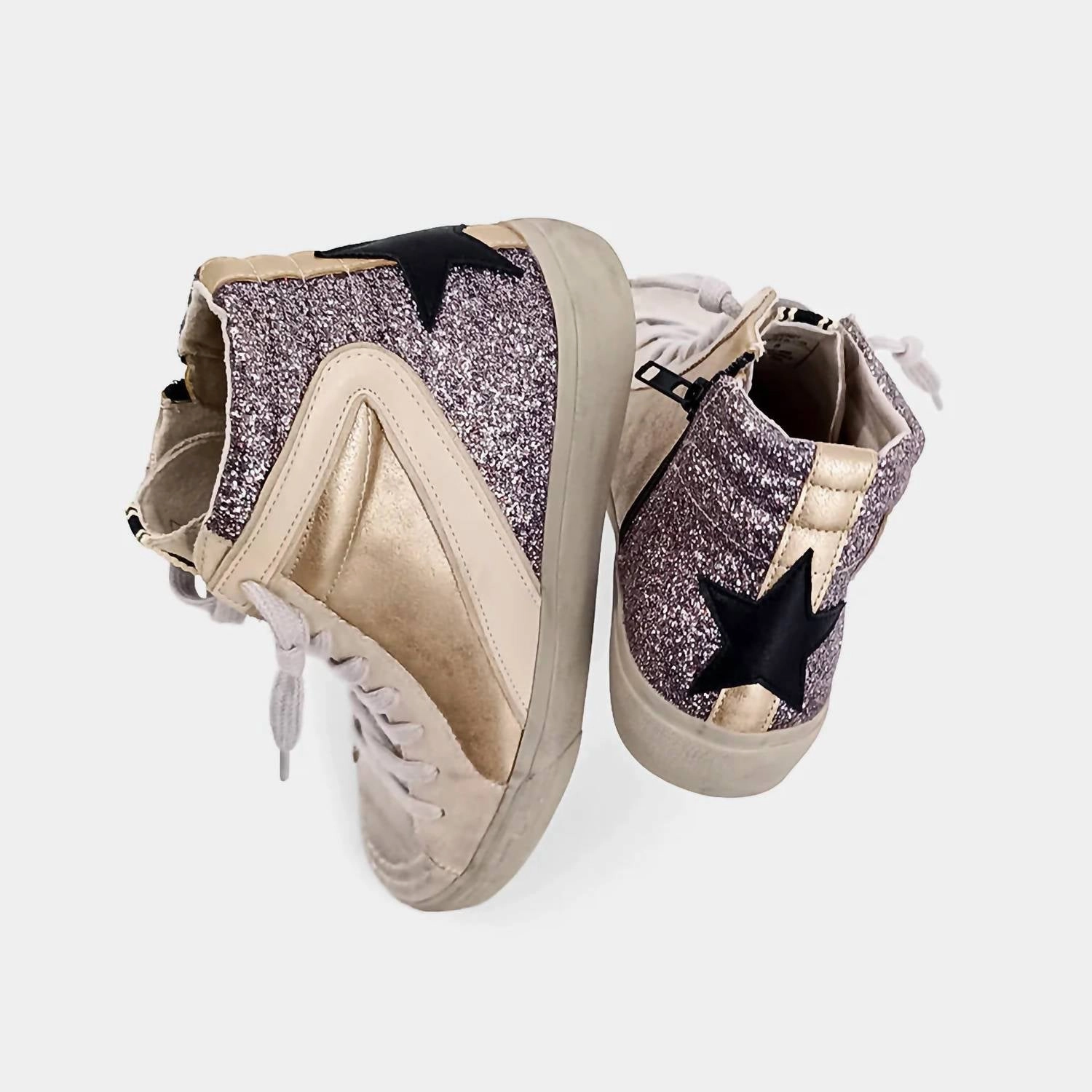 Youth Roxanne High Top Sneaker In Pewter Glitter