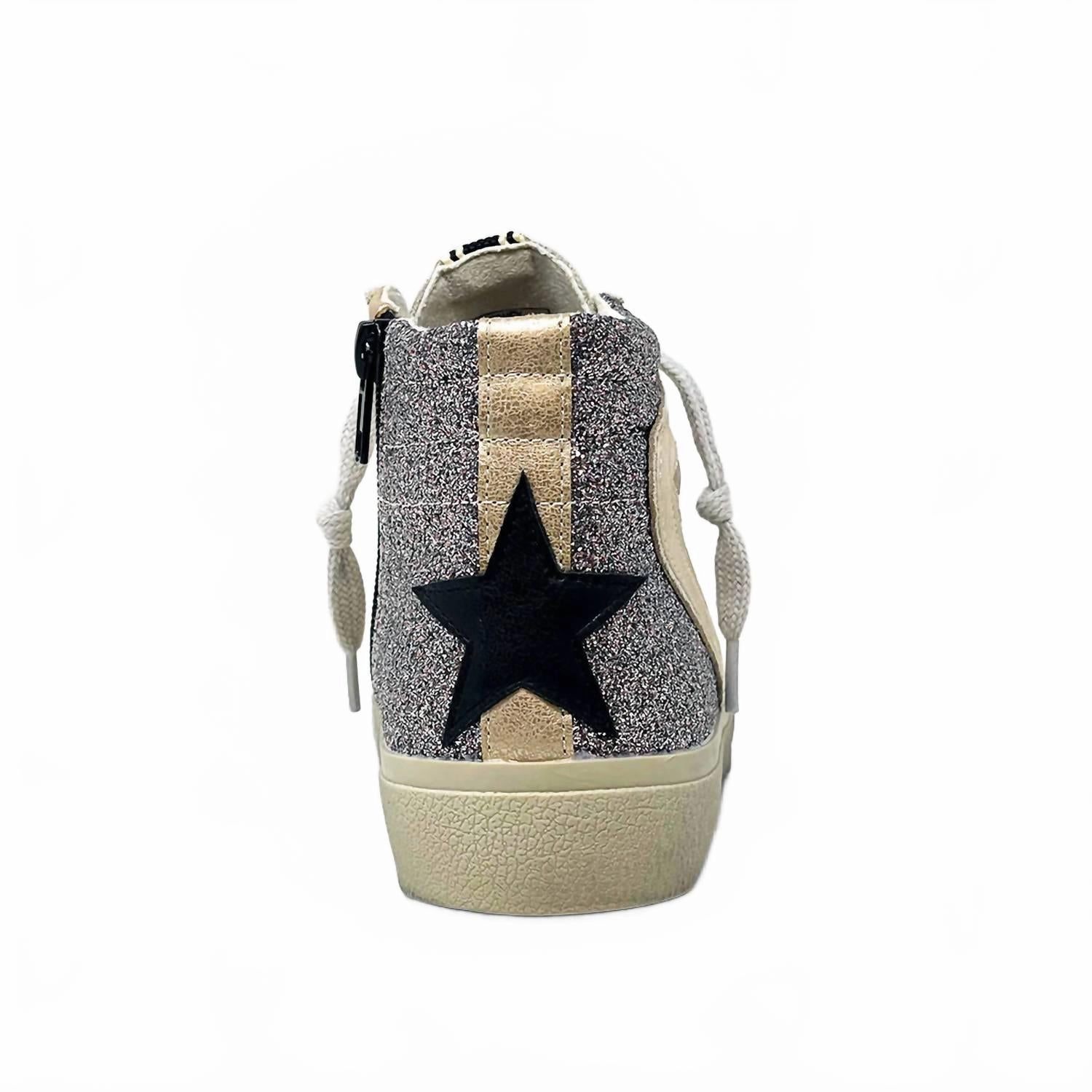 Youth Roxanne High Top Sneaker In Pewter Glitter