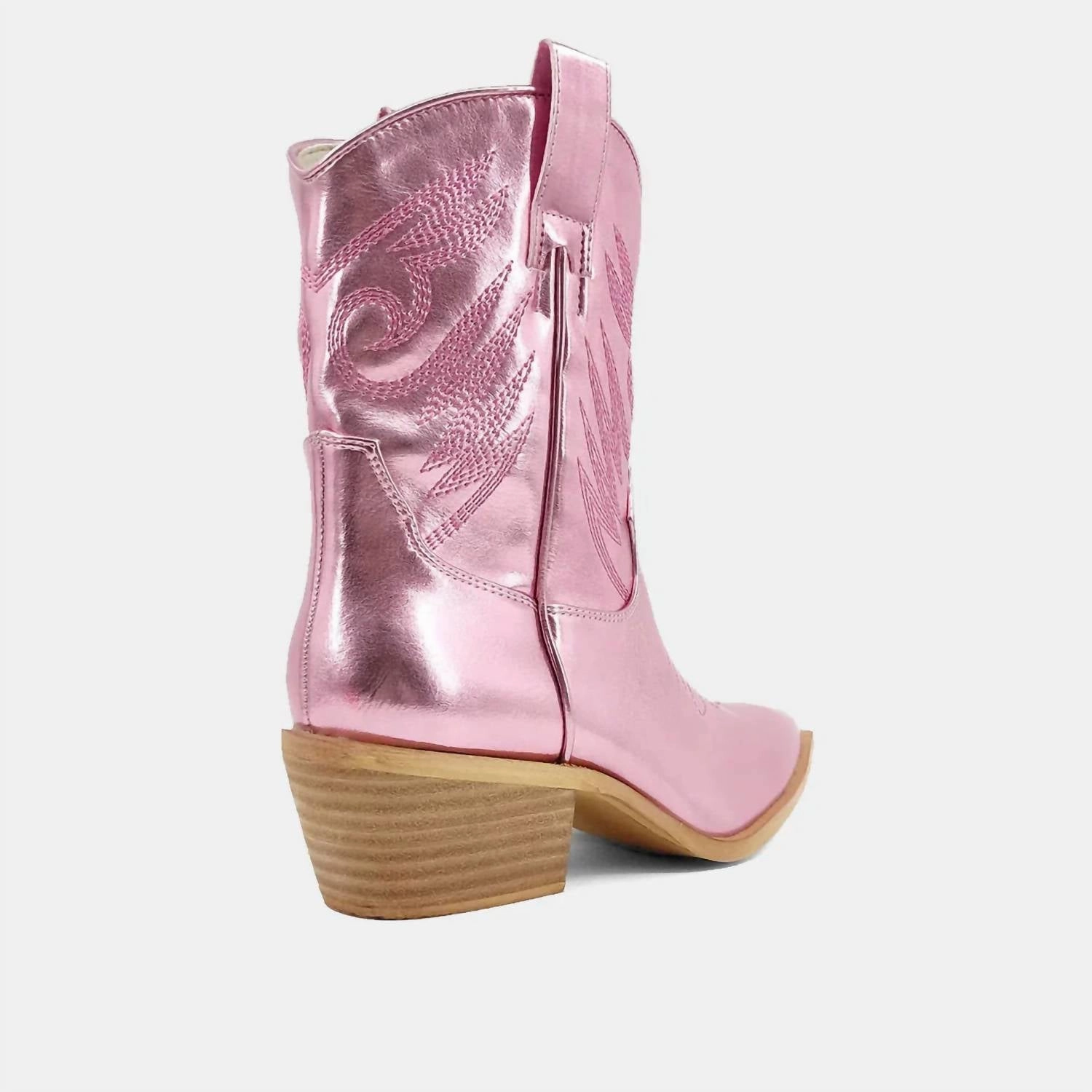 Youth Zahara Cowboy Boot In Metallic Pink