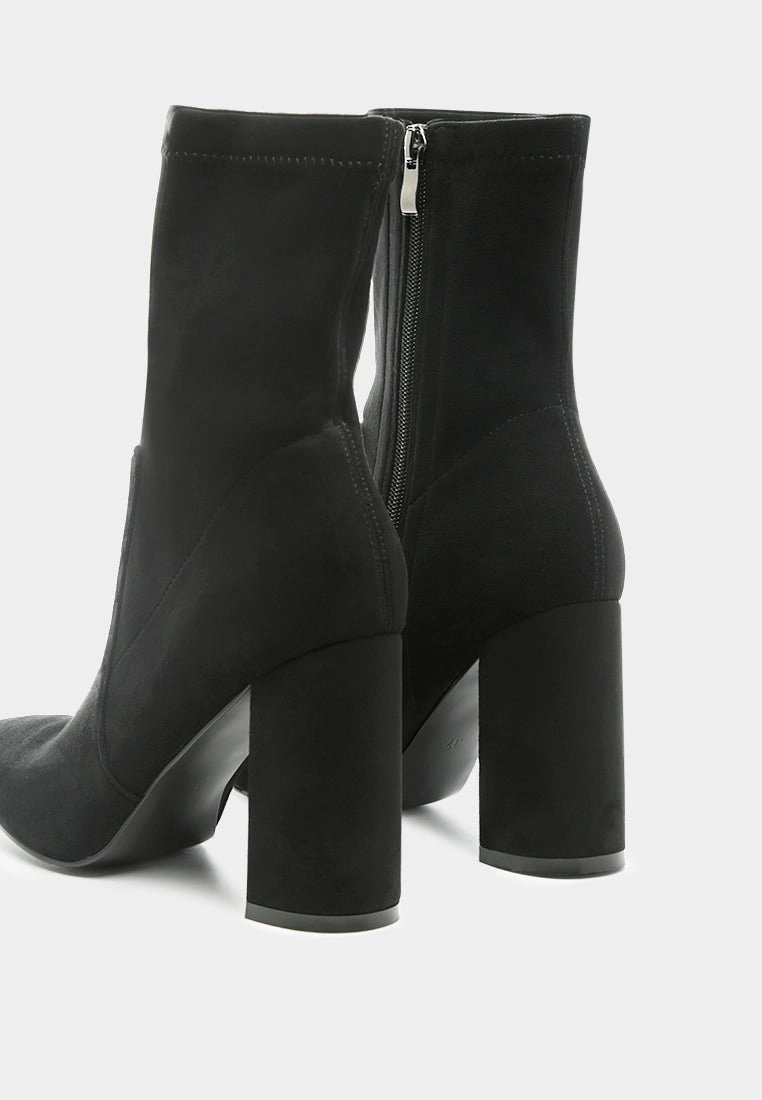 zahara faux leather block heeled boots
