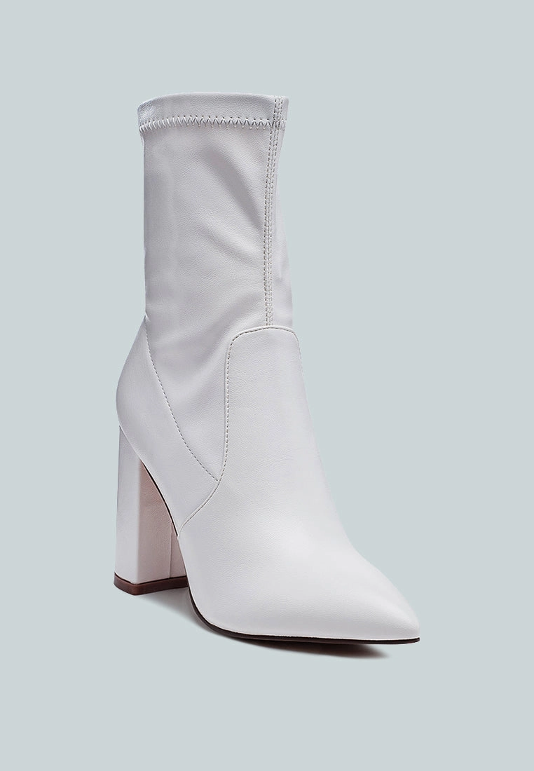 zahara faux leather block heeled boots