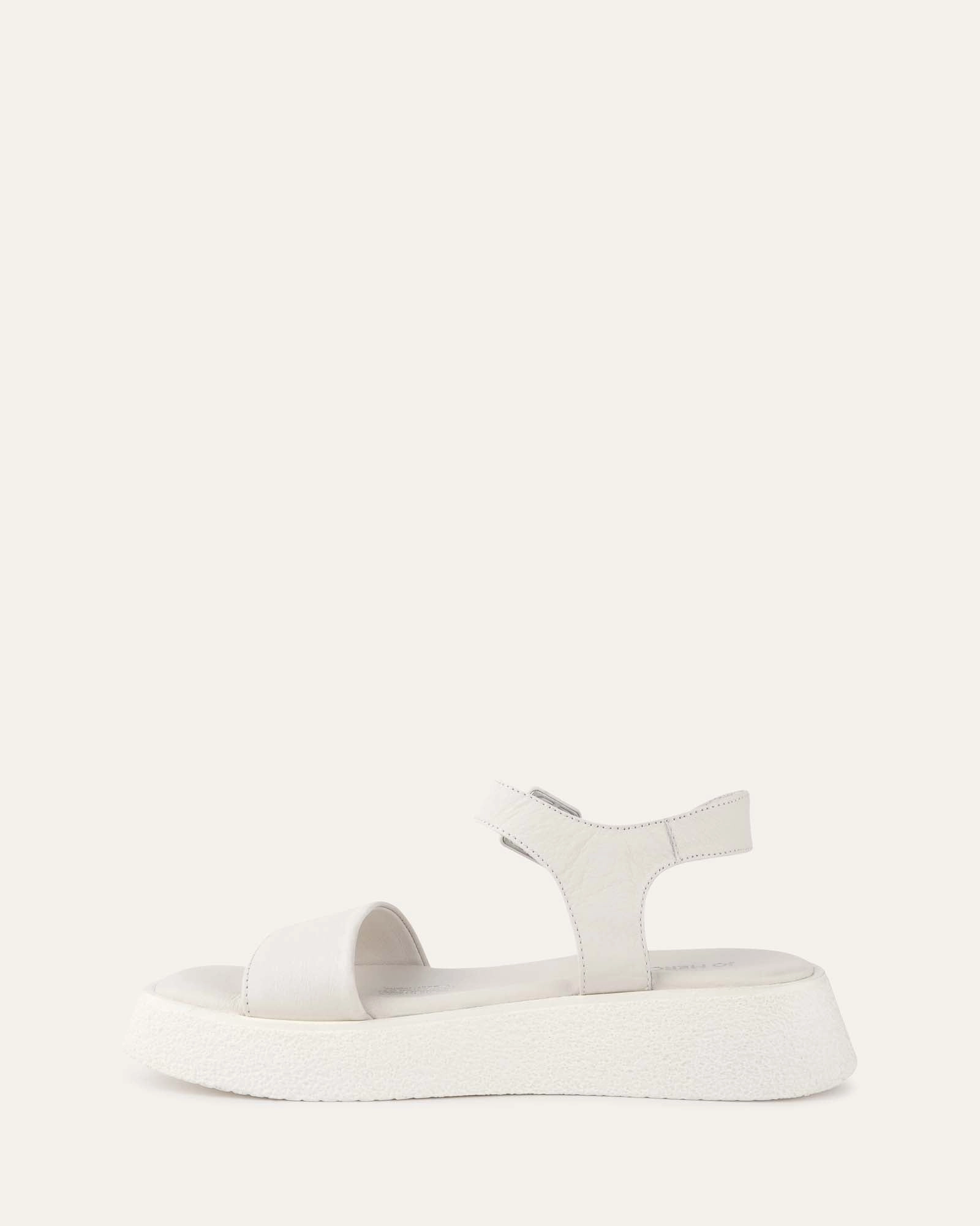 ZURI FLAT SANDALS WHITE LEATHER